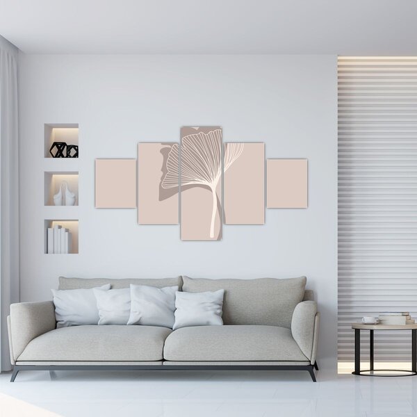 Obraz - Beżowe liście N⁰4 (125x70 cm)