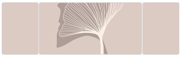 Obraz - Beżowe liście N⁰4 (170x50 cm)