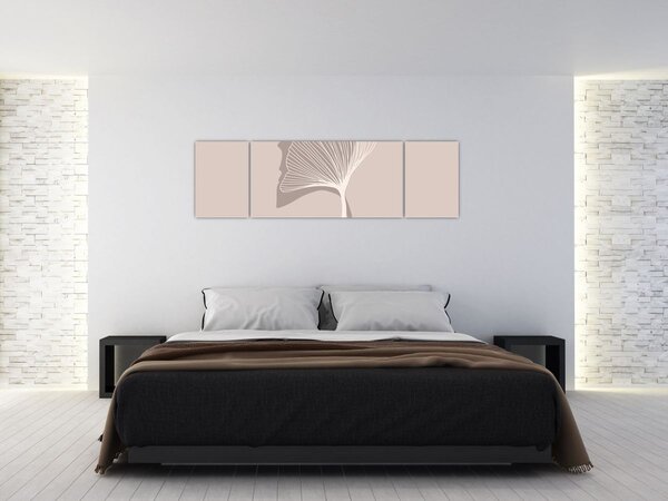 Obraz - Beżowe liście N⁰4 (170x50 cm)