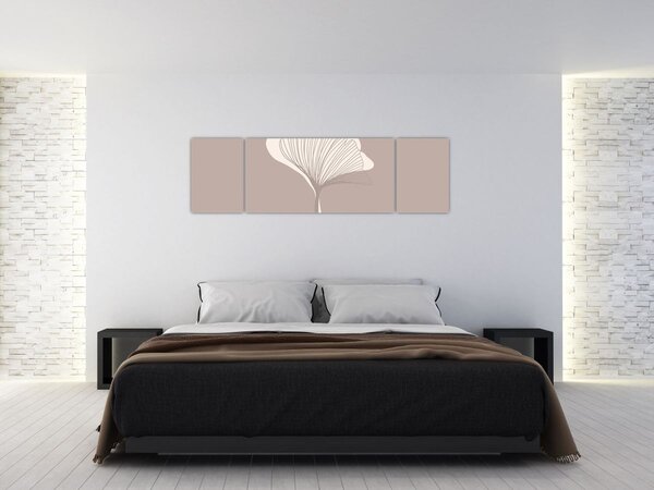 Obraz - Beżowe liście N⁰3 (170x50 cm)
