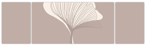 Obraz - Beżowe liście N⁰3 (170x50 cm)