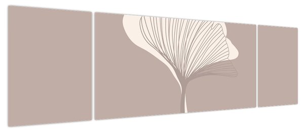 Obraz - Beżowe liście N⁰3 (170x50 cm)