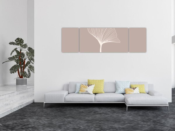 Obraz - Beżowe liście N⁰5 (170x50 cm)
