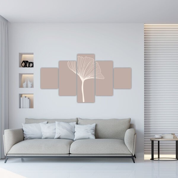 Obraz - Beżowe liście N⁰5 (125x70 cm)