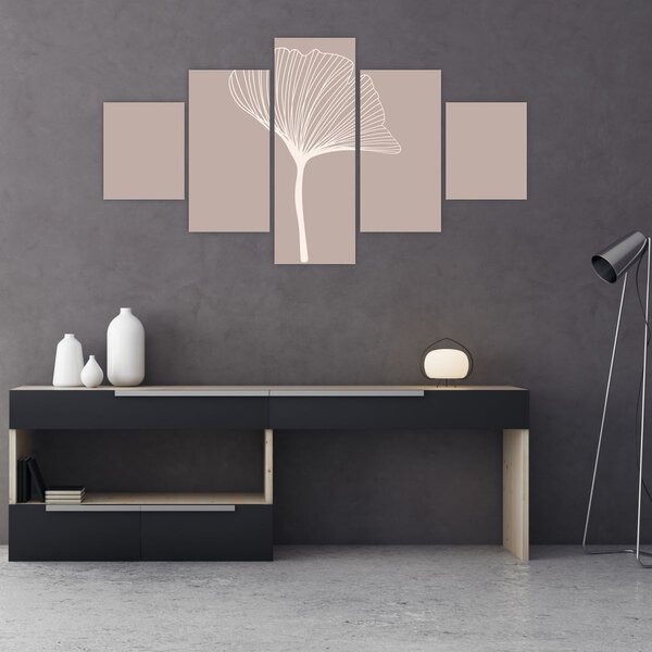 Obraz - Beżowe liście N⁰5 (125x70 cm)