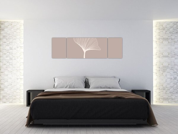 Obraz - Beżowe liście N⁰5 (170x50 cm)
