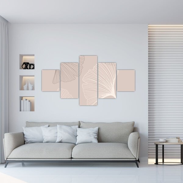 Obraz - Beżowe liście N⁰6 (125x70 cm)