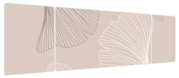 Obraz - Beżowe liście N⁰6 (170x50 cm)