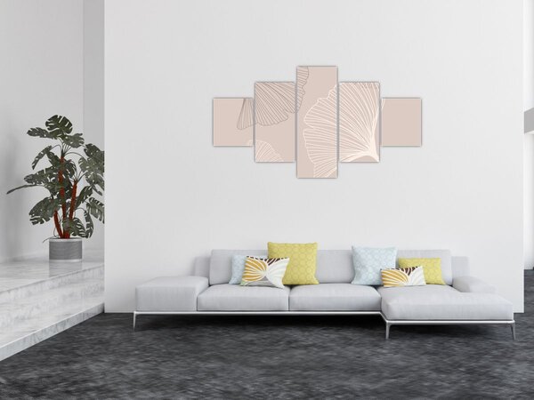 Obraz - Beżowe liście N⁰6 (125x70 cm)