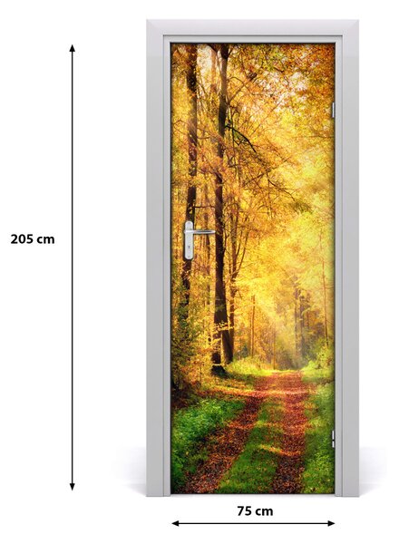 Naklejka fototapeta na drzwi Las jesienią
