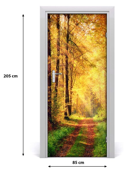 Naklejka fototapeta na drzwi Las jesienią