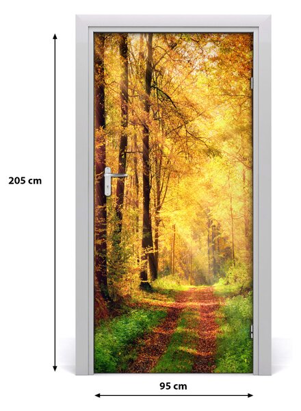Naklejka fototapeta na drzwi Las jesienią
