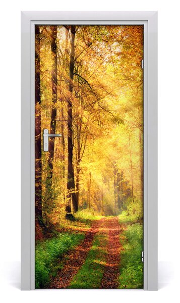 Naklejka fototapeta na drzwi Las jesienią