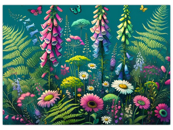 Obraz - Kwiaty łąkowe (70x50 cm)