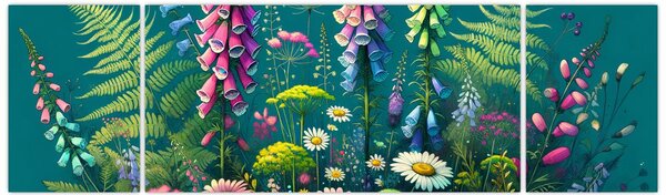 Obraz - Kwiaty łąkowe (170x50 cm)