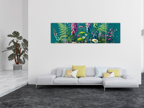 Obraz - Kwiaty łąkowe (170x50 cm)