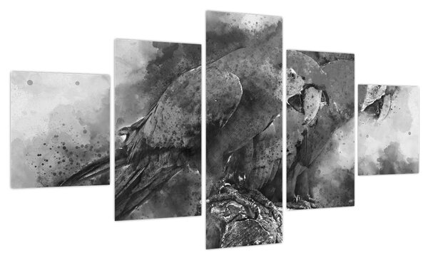 Obraz - Papugi akwarelowe (125x70 cm)