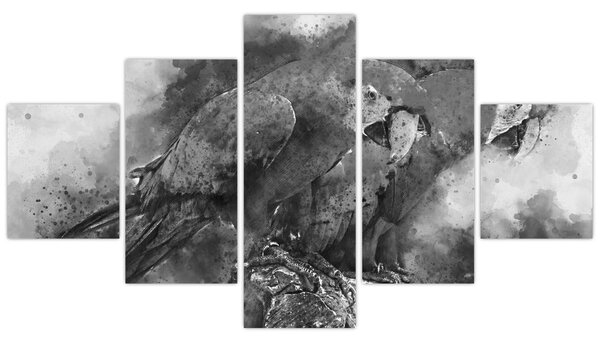 Obraz - Papugi akwarelowe (125x70 cm)