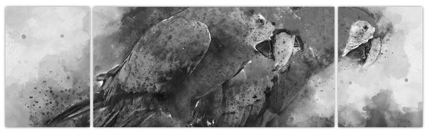 Obraz - Papugi akwarelowe (170x50 cm)