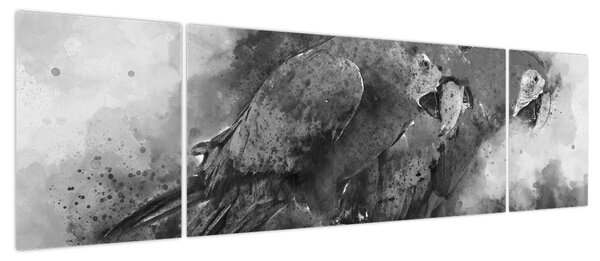 Obraz - Papugi akwarelowe (170x50 cm)
