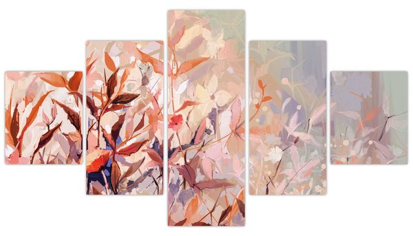 Obraz - Malowanie pastelami jesieni (125x70 cm)