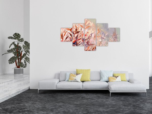 Obraz - Malowanie pastelami jesieni (125x70 cm)