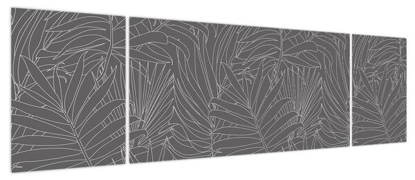 Obraz - Szare liście palmy (170x50 cm)
