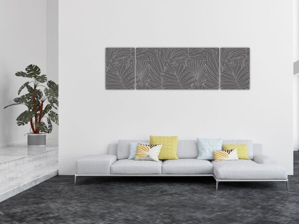 Obraz - Szare liście palmy (170x50 cm)