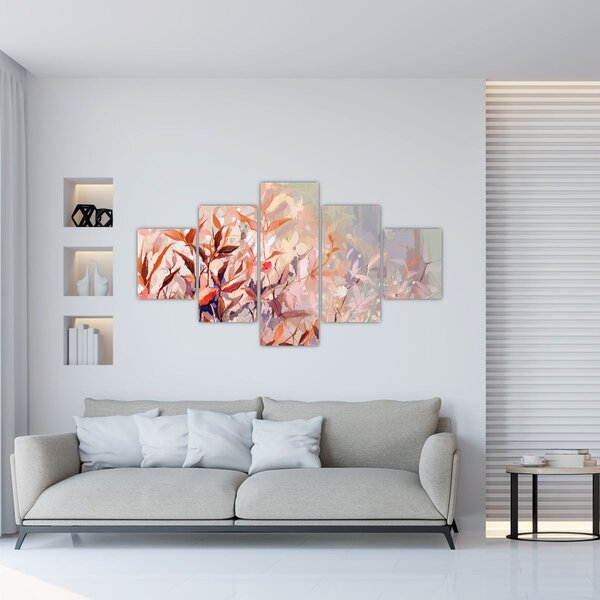 Obraz - Malowanie pastelami jesieni (125x70 cm)