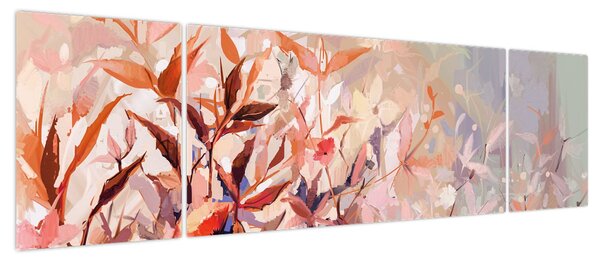 Obraz - Malowanie pastelami jesieni (170x50 cm)