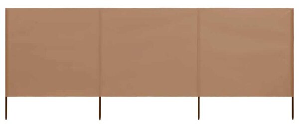 Parawan 3-skrzydłowy z tkaniny, 400x80 cm, taupe