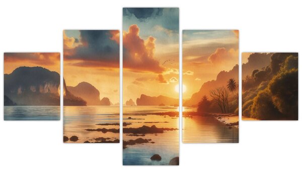 Obraz - Widok z plaży (125x70 cm)