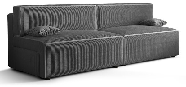 Szara rozkładana sztruksowa sofa P6-S50