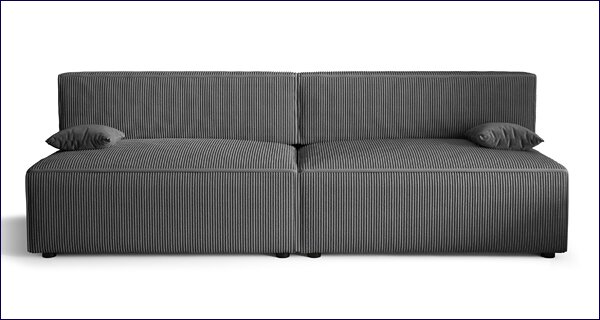 Szara rozkładana sztruksowa sofa P6-S50