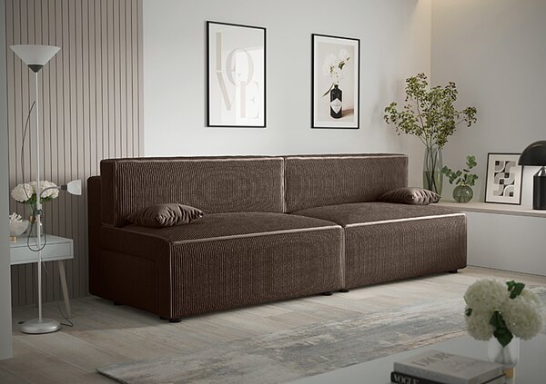 Brązowa rozkładana sofa L3-Z21