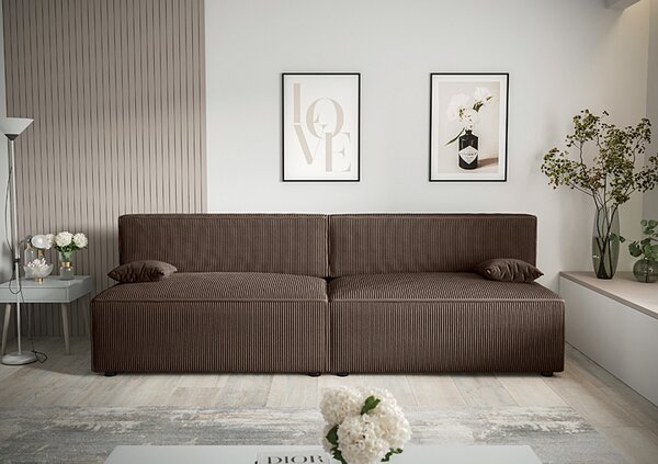 Brązowa rozkładana sofa L3-Z21