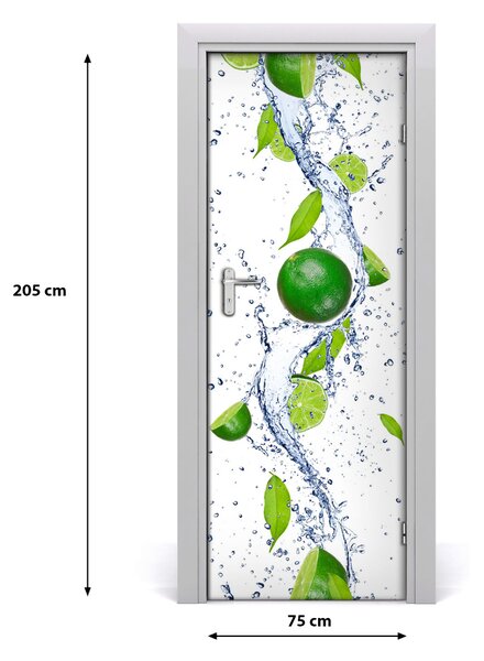 Naklejka na drzwi do domu samoprzylepna Limonka