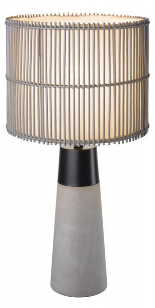 Biurkowa lampa z włącznikiem Pantani abażurowa lampa nocna szara