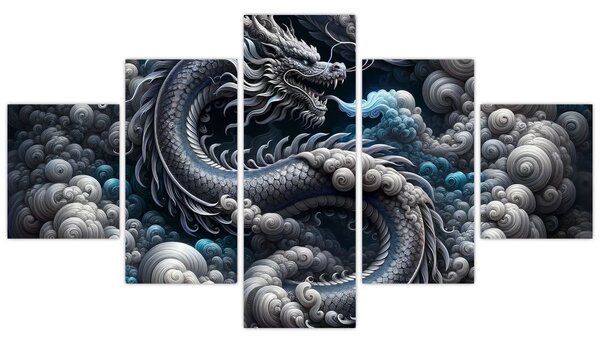 Obraz – Smok w dymie (125x70 cm)