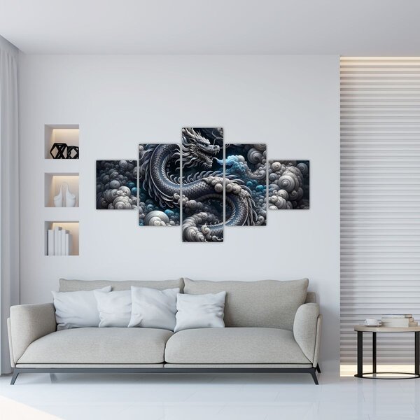 Obraz – Smok w dymie (125x70 cm)