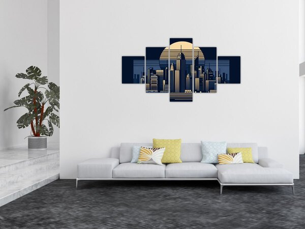 Obraz – Geometryczne miasto (125x70 cm)