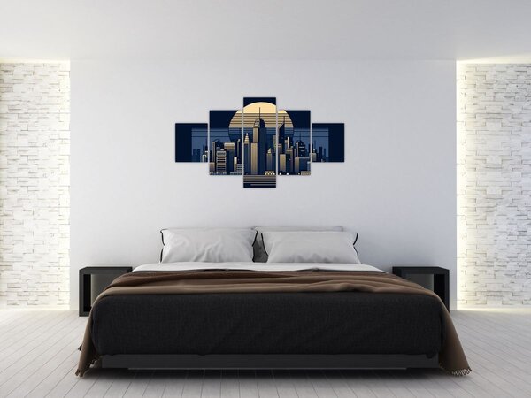 Obraz – Geometryczne miasto (125x70 cm)