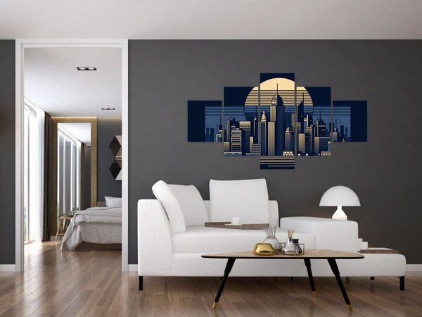 Obraz – Geometryczne miasto (125x70 cm)