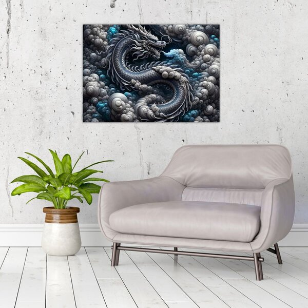 Obraz – Smok w dymie (70x50 cm)