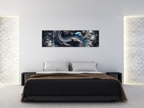 Obraz – Smok w dymie (170x50 cm)