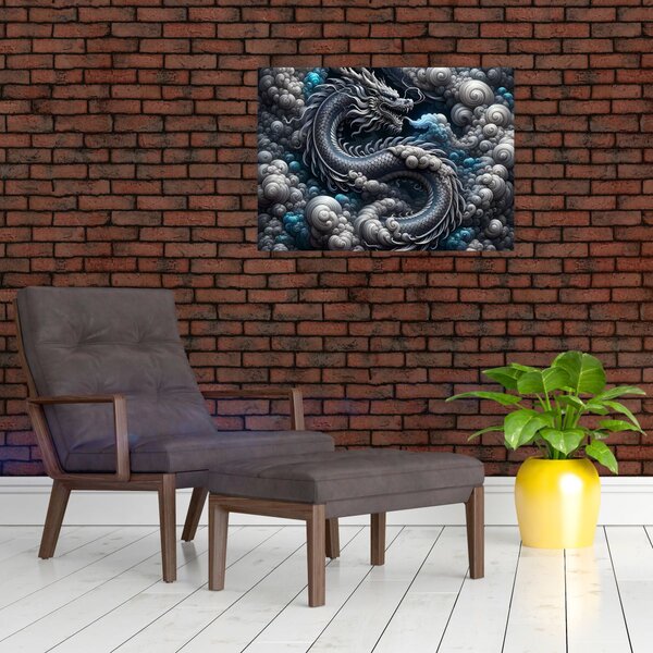 Obraz – Smok w dymie (70x50 cm)