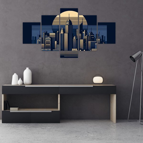 Obraz – Geometryczne miasto (125x70 cm)