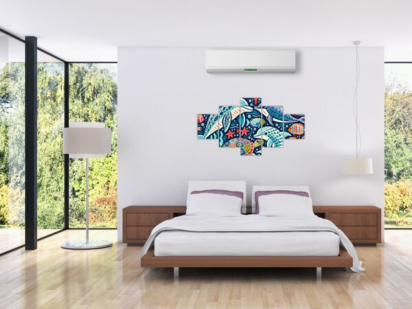 Obraz – Rysowane zwierzęta wodne (125x70 cm)