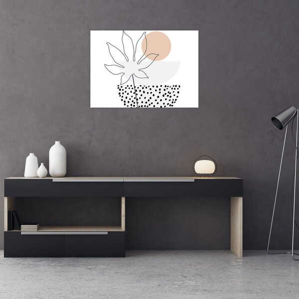 Obraz - Line art flowers N⁰3 (70x50 cm)