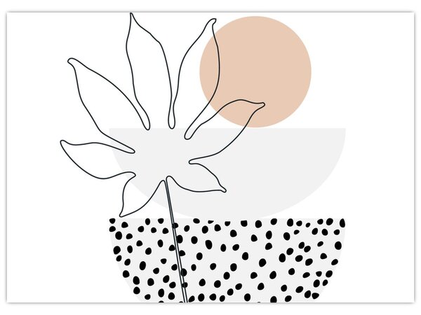 Obraz - Line art flowers N⁰3 (70x50 cm)